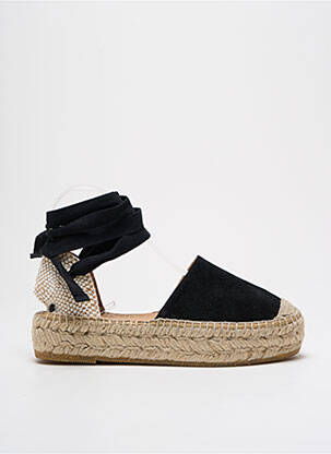 Espadrilles fermeture lacets talon de 4 à 6cm noir KANNA femme