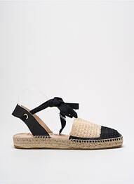 Espadrilles tissage satiné talon plat jusqu'à 3cm noir KANNA femme