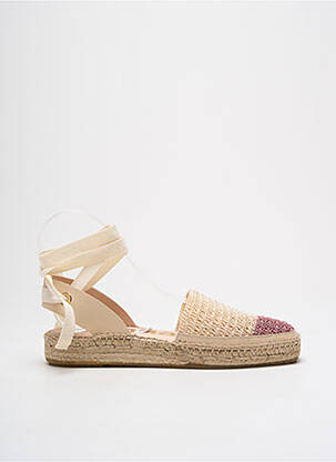 Espadrilles tissage satiné talon plat jusqu'à 3cm rose KANNA femme