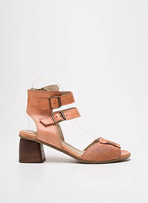 Sandales/nu pieds matière lisse talon de 4 à 6cm orange CASTA femme