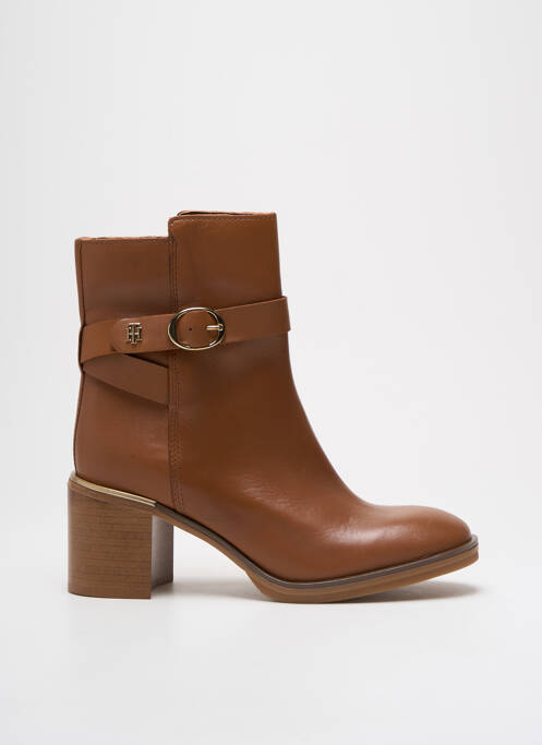 Bottines/boots matière lisse talon de 4 à 6cm marron TOMMY HILFIGER femme