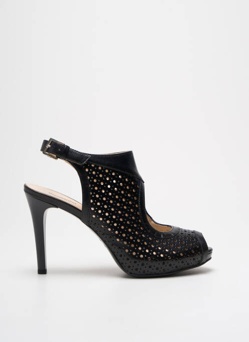 Sandales/nu pieds tissage satiné talon de 7 à 9cm noir NERO GIARDINI femme
