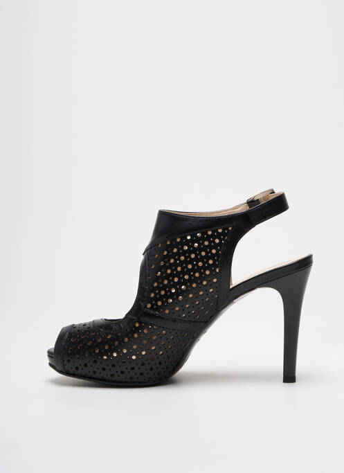 Sandales/nu pieds tissage satiné talon de 7 à 9cm noir NERO GIARDINI femme