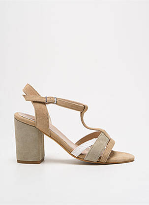 Sandales/nu pieds fermeture boucle(s) talon de 7 à 9cm beige REQINS femme