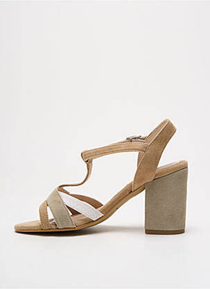 Sandales/nu pieds fermeture boucle(s) talon de 7 à 9cm beige REQINS femme