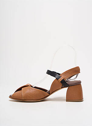 Sandales/nu pieds tissage satiné talon de 4 à 6cm marron LILI MILL femme