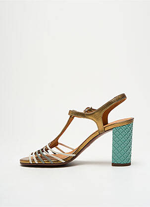 Sandales/nu pieds matière lisse talon de 7 à 9cm or CHIE MIHARA femme