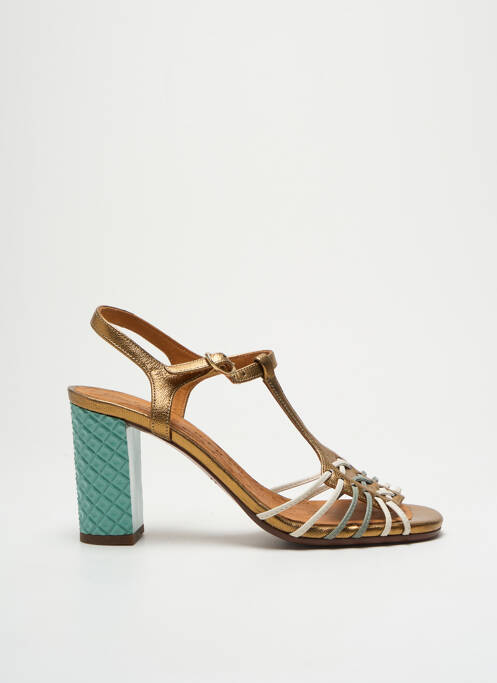Sandales/nu pieds matière lisse talon de 7 à 9cm or CHIE MIHARA femme