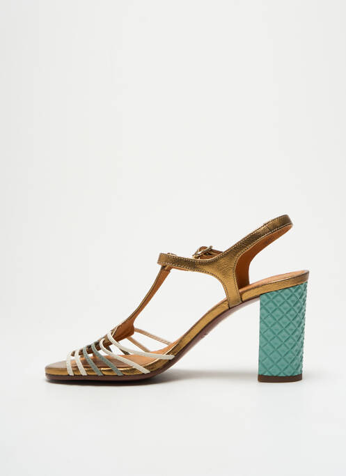 Sandales/nu pieds matière lisse talon de 7 à 9cm or CHIE MIHARA femme