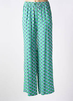 Pantalon droit tissage popeline vert C'EST BEAU LA VIE femme