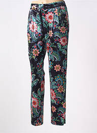 Pantalon droit fermeture zippée sous rabat avec crochet taille normale noir MOLLY BRACKEN femme
