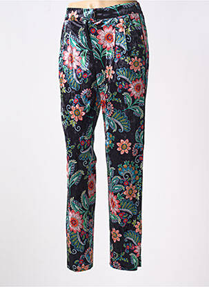 Pantalon droit fermeture zippée sous rabat avec crochet taille normale noir MOLLY BRACKEN femme