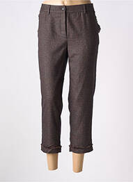 Pantalon 7/8 fermeture zippée sous rabat boutonné taille normale marron LILI SIDONIO femme