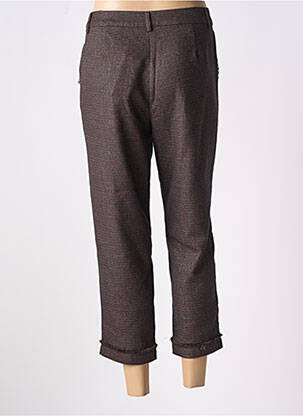 Pantalon 7/8 fermeture zippée sous rabat boutonné taille normale marron LILI SIDONIO femme