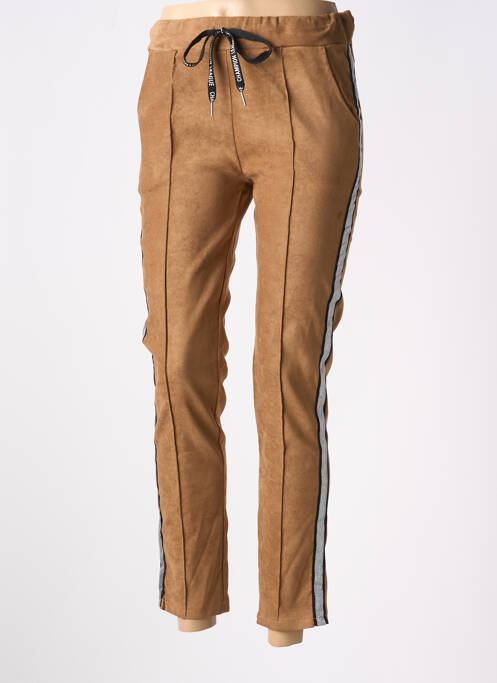 Pantalon slim taille élastique taille normale marron DREAM VALLEY femme