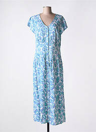 Robe longue imprimé fantaisie manches courtes bleu MD'M femme