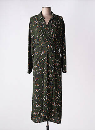 Robe mi-longue manches longues manches longues vert MISMASH femme