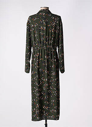 Robe mi-longue manches longues manches longues vert MISMASH femme