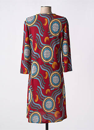Robe mi-longue manches 3/4 manches 3/4 rouge ATLANTA femme