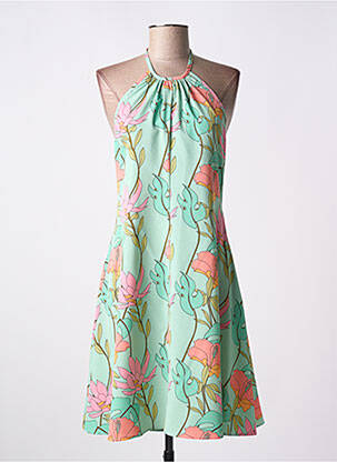Robe mi-longue imprimé fleurs sans manche vert MOLLY BRACKEN femme
