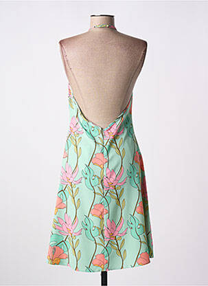 Robe mi-longue imprimé fleurs sans manche vert MOLLY BRACKEN femme