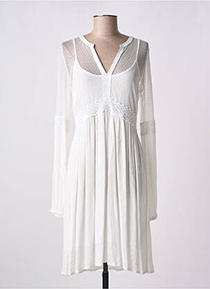 Robe mi-longue manches longues manches longues blanc MISMASH femme