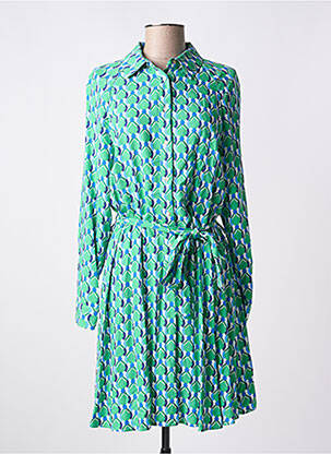 Robe mi-longue manches longues manches longues vert C'EST BEAU LA VIE femme