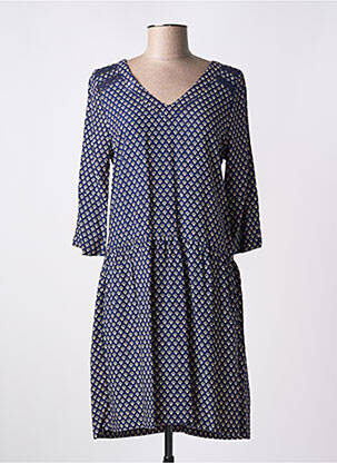 Robe mi-longue manches 3/4 manches 3/4 bleu MISMASH femme