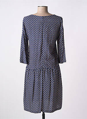 Robe mi-longue manches 3/4 manches 3/4 bleu MISMASH femme