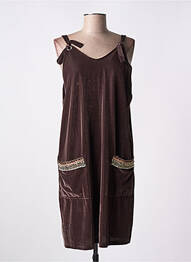 Robe mi-longue sans manche sans manche marron MISMASH femme