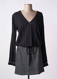 Robe mi-longue manches longues manches longues noir MISMASH femme