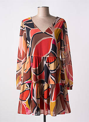 Robe courte manches longues manches longues orange MOLLY BRACKEN femme