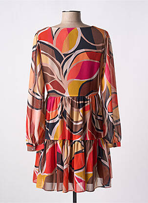 Robe courte coupe fluide manches longues orange MOLLY BRACKEN femme
