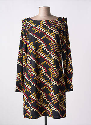 Robe courte fermeture zippée au dos manches longues noir MOLLY BRACKEN femme