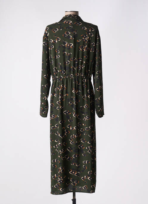 Robe mi-longue manches longues manches longues vert MISMASH femme