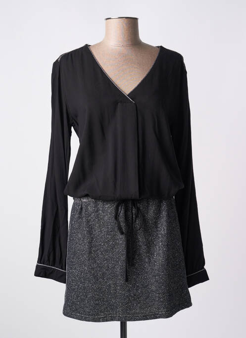 Robe mi-longue manches longues manches longues noir MISMASH femme