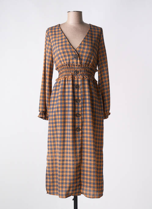 Robe mi-longue marron LAURA JO pour femme