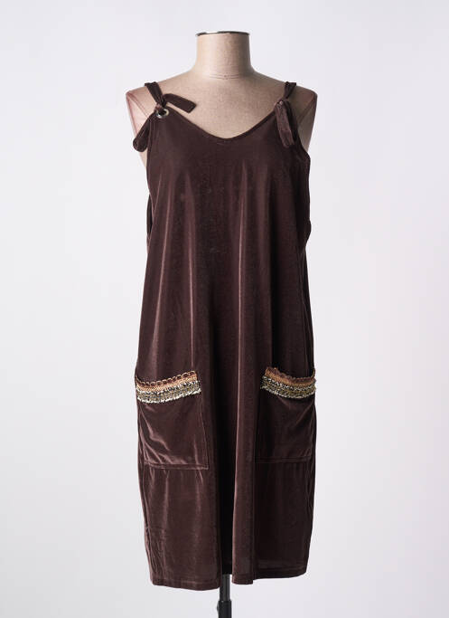 Robe mi-longue marron MISMASH pour femme