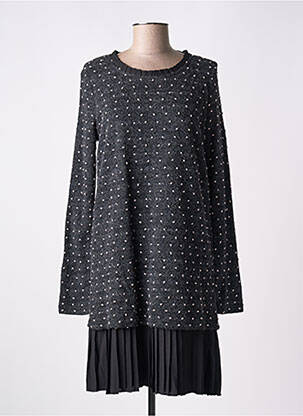 Robe pull coupe droite manches longues gris MISMASH femme