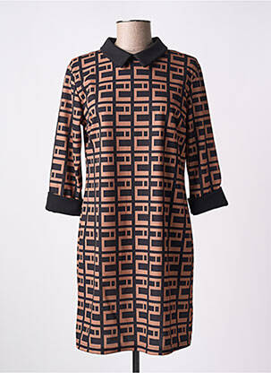 Robe courte manches 3/4 manches 3/4 beige DREAM VALLEY femme