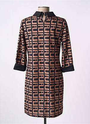 Robe courte manches 3/4 manches 3/4 beige DREAM VALLEY femme