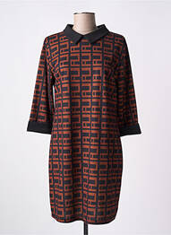 Robe courte manches 3/4 manches 3/4 marron DREAM VALLEY femme