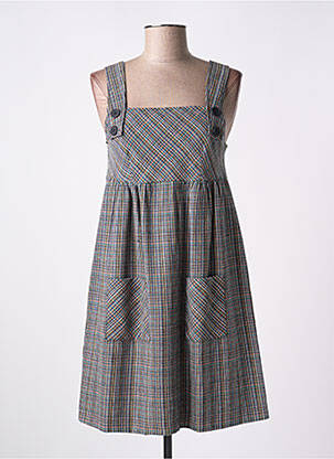 Robe courte fermeture zippée au dos fines bretelles bleu LILI SIDONIO femme