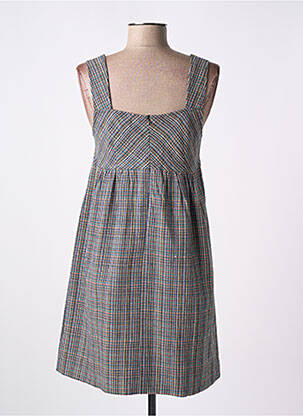 Robe courte fermeture zippée au dos fines bretelles bleu LILI SIDONIO femme