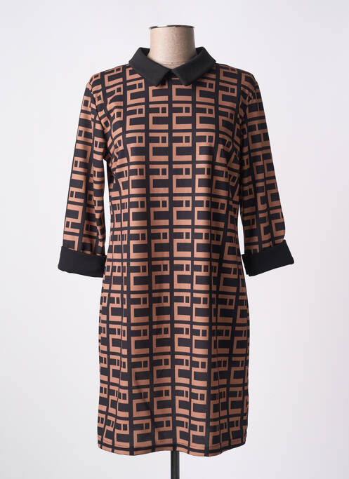 Robe courte manches 3/4 manches 3/4 beige DREAM VALLEY femme