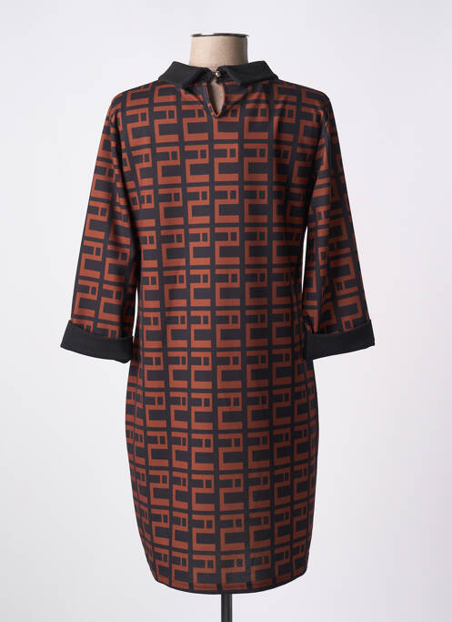 Robe courte manches 3/4 manches 3/4 marron DREAM VALLEY femme