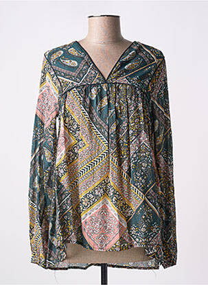 Blouse imprimé fantaisie manches longues vert MOLLY BRACKEN femme