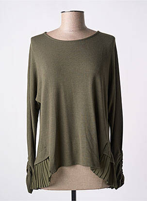 Pull coupe cintrée manches longues vert TIFFOSI femme