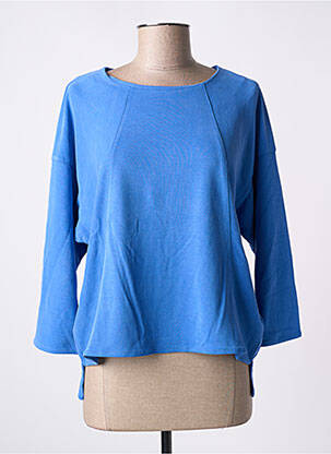 Pull coupe cintrée manches 3/4 bleu LILI SIDONIO femme
