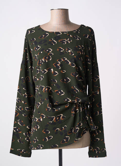 Blouse col rond manches longues vert MISMASH femme